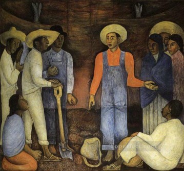 ディエゴ・リベラ Painting - 農業運動の組織 1926 年 ディエゴ・リベラ